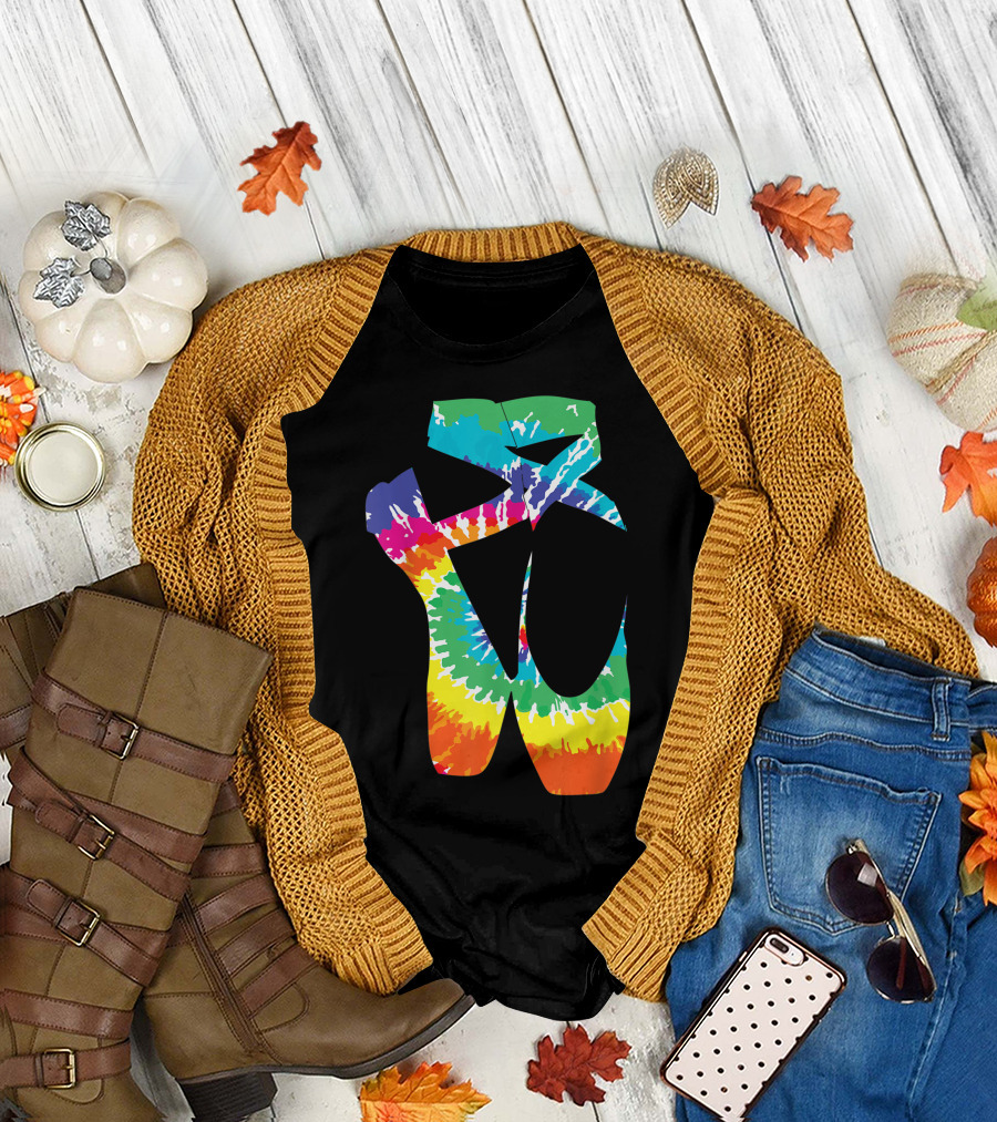 Tie Dye Point Shoes Ballet Dancer Cute Ballerina Dance T-Shirt