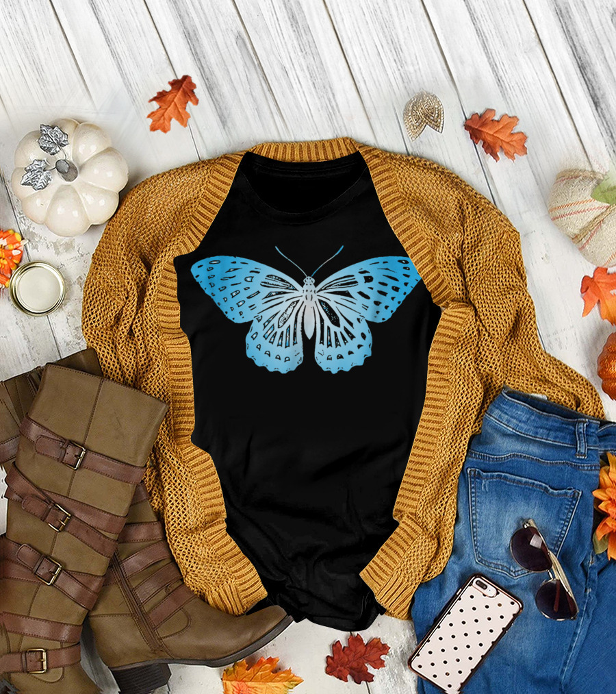 Blue Butterfly Nature Lovers T-Shirt