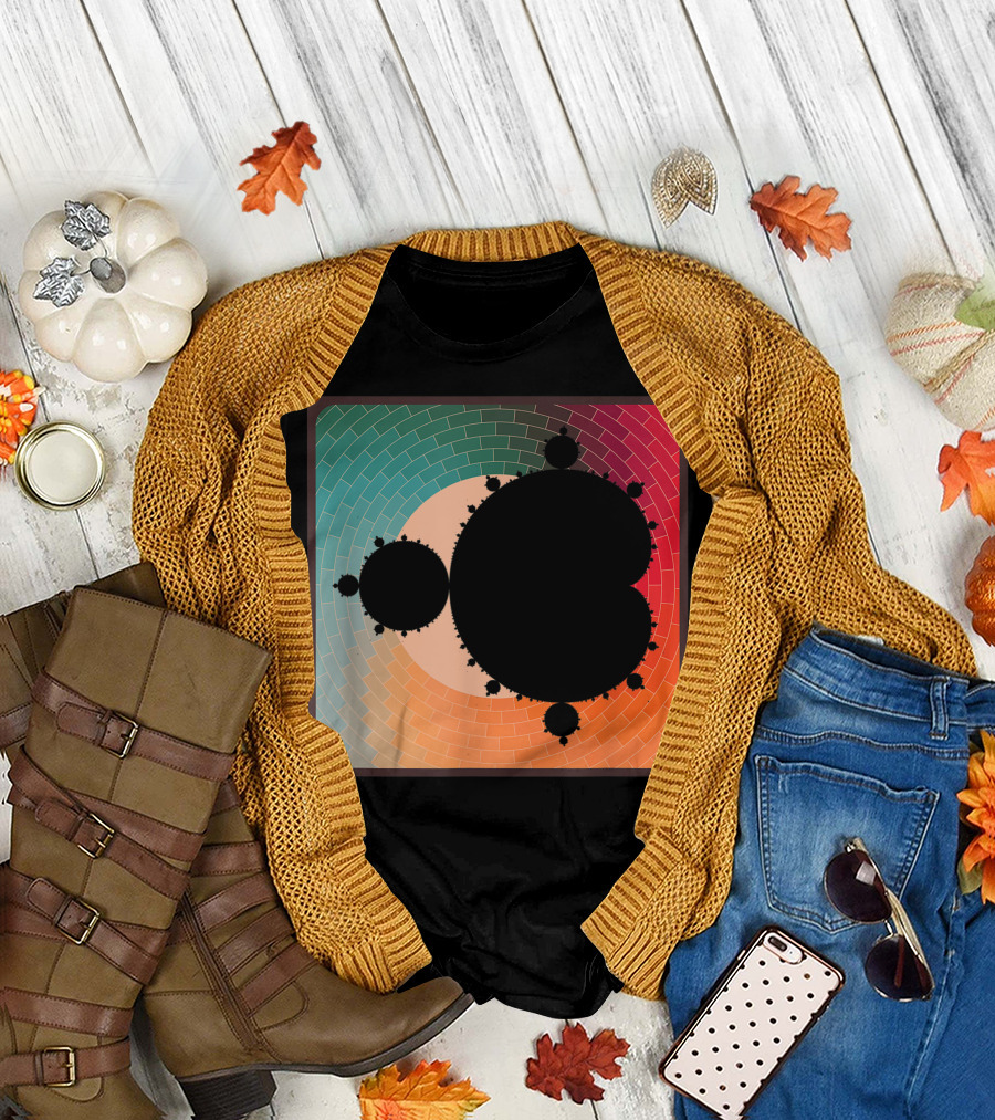 Fractal Mandelbrot Set Style Colorful Geometric Spiral T-Shirt