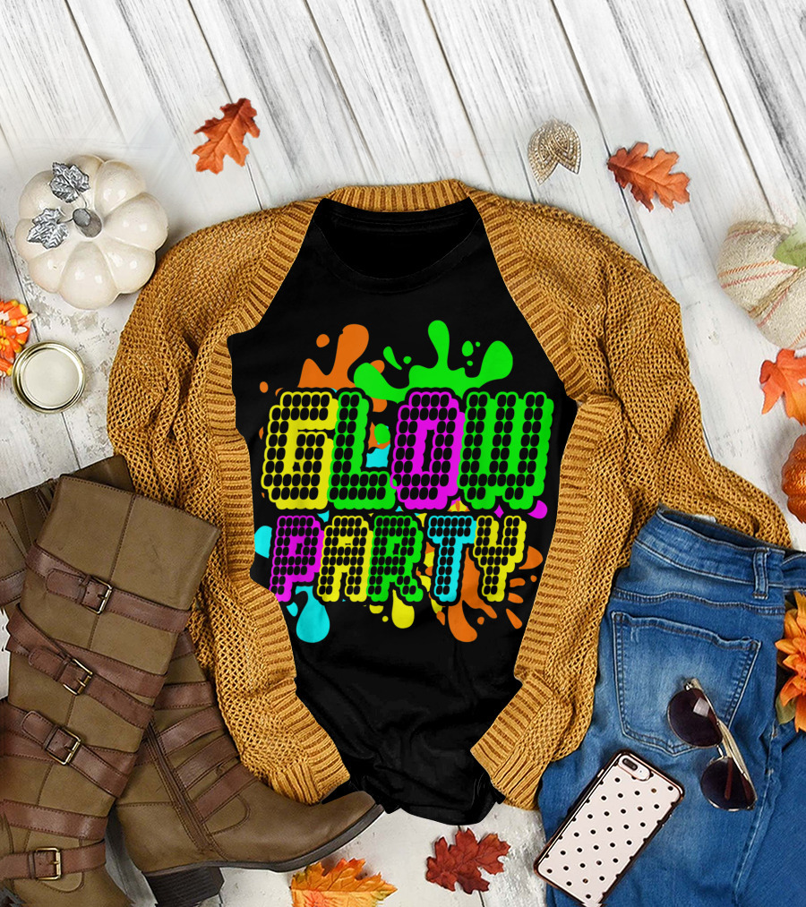 Glow Party Glow Crazy Birthday Neon T-Shirt