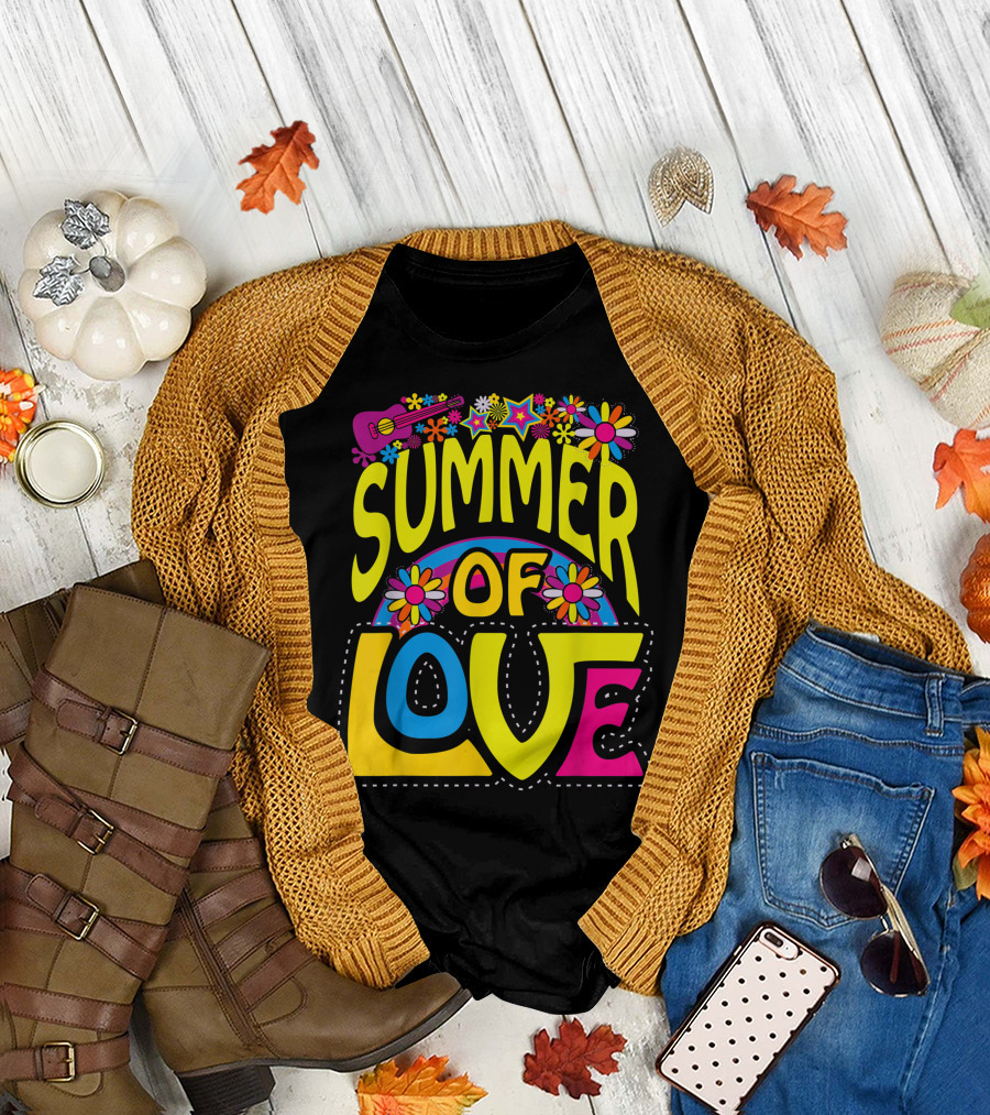 Summer of Love Groovy 60s 70s Hippie Colorful Vibes T-Shirt