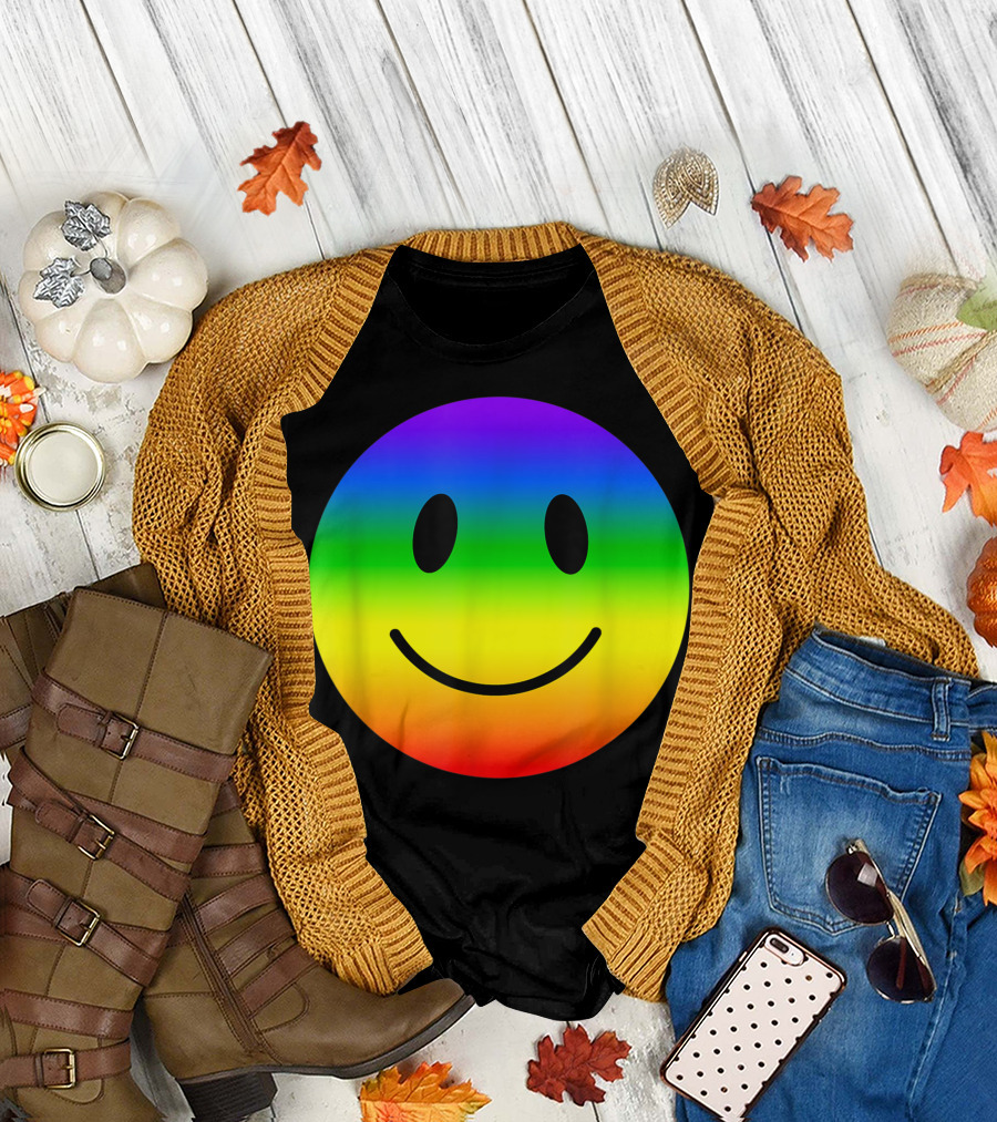Happy Face Rainbow Hippie T-Shirt