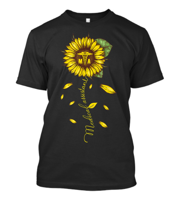 Hippie Sunflower Medical Assistant Caduceus Icon MBA Nurse T-Shirt