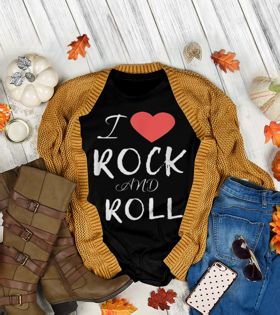 I Love Rock and Roll Music for Girls and Boys Rocker Fans T-Shirt