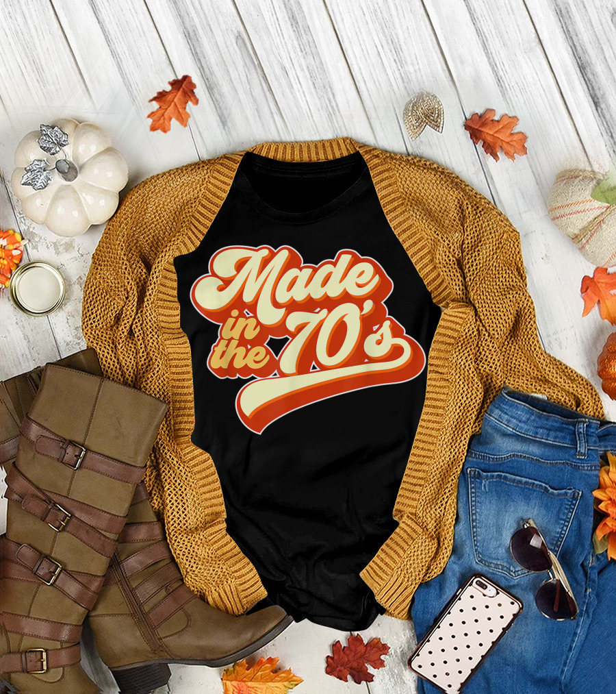 Made in the 70's Retro Style Font T-Shirt