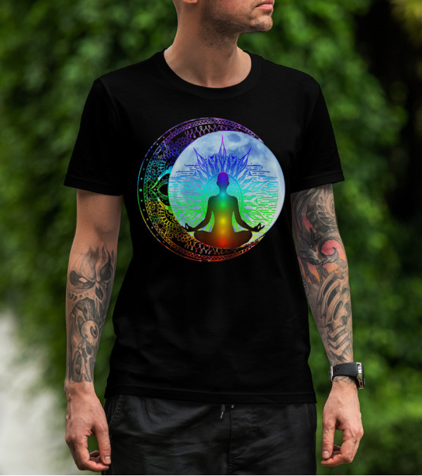 Mandala Full Moon Chakra Meditation Yoga T-Shirt