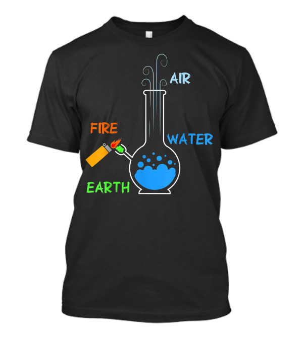 Fire Water Earth Air Marijuana Supporter 420 Smoker Pothead Hippie T-Shirt