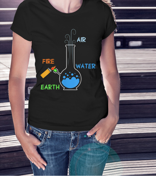 Fire Water Earth Air Marijuana Supporter 420 Smoker Pothead Hippie T-Shirt