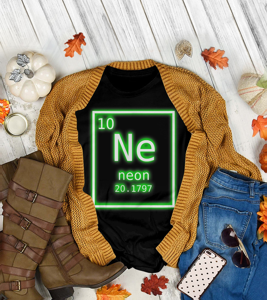 10 Ne Neon 20.1797 Green Periodic Table Chemistry Nerd T-Shirt