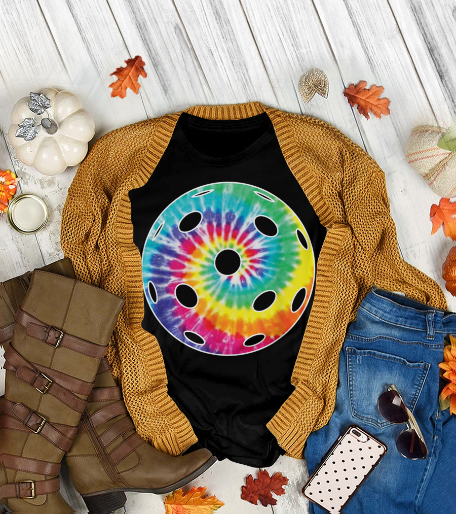 Pickleball Tie Dye Vintage Spiral Ball T-Shirt