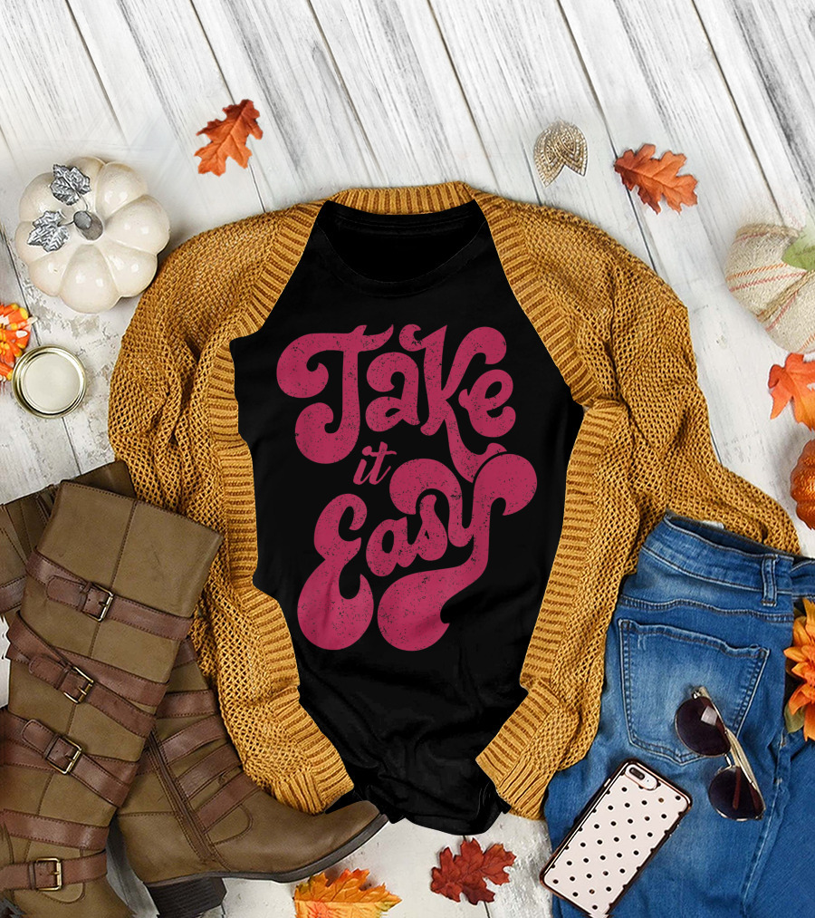Take It Easy Retro Distressed 70s T-Shirt