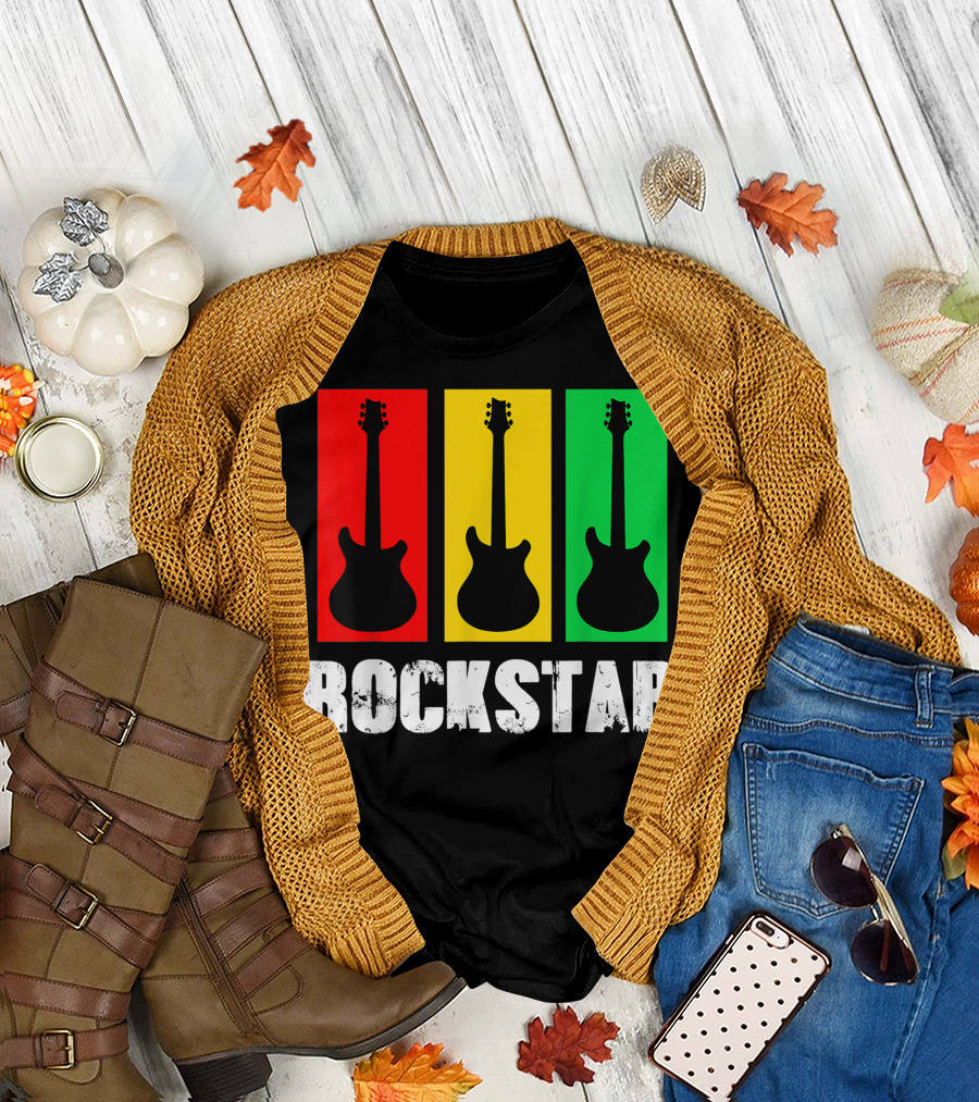 Rockstar Vintage Guitar Silhouette Trio T-Shirt