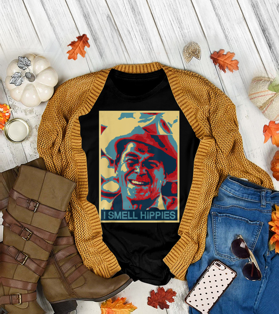 Ronald Reagan I Smell Hippies Retro T-Shirt