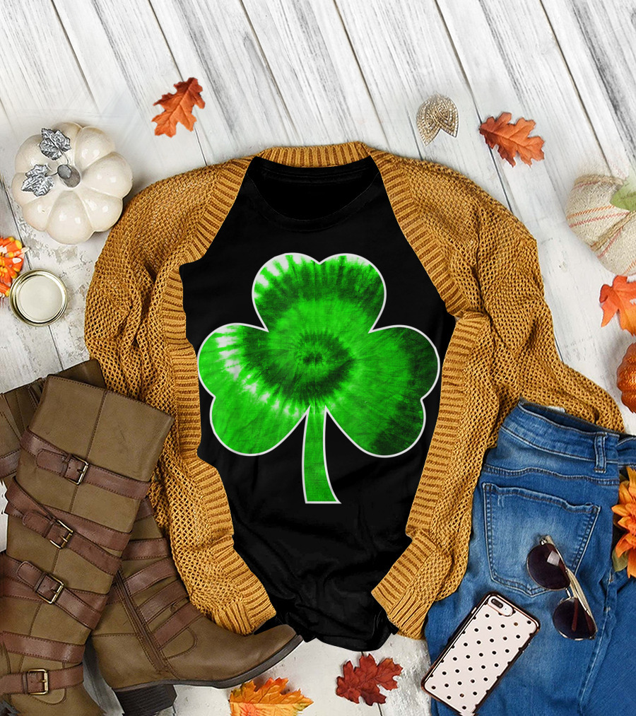 Shamrock Tie Dye St Patricks Day Irish Iconic Green T-Shirt