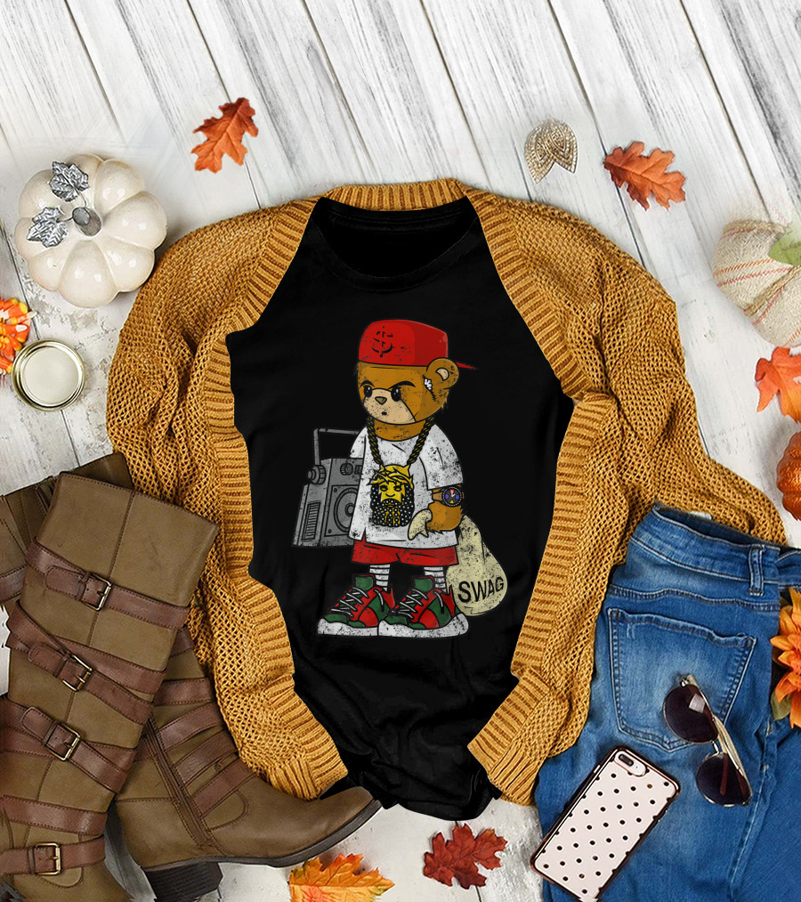 Teddy Bear Swag Hip Hop Lover Men Rap Hipster Clothing Dope T-Shirt
