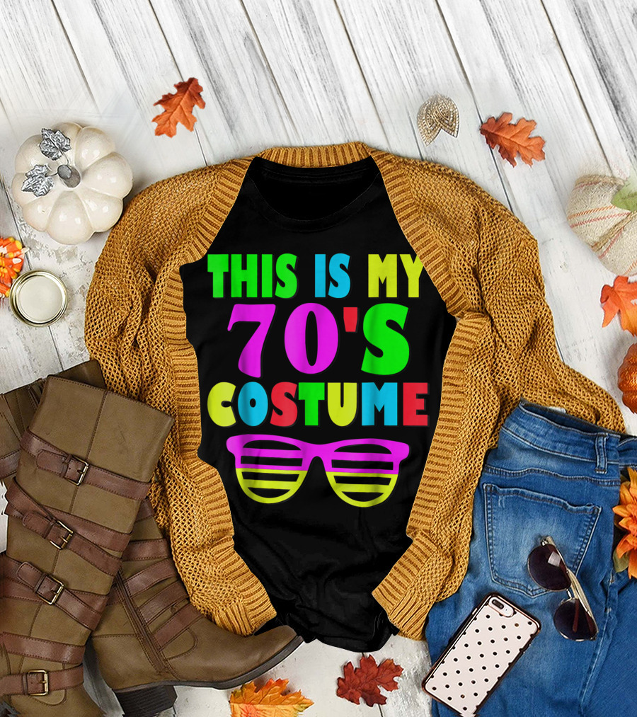 This Is My 70's Costume Colorful Retro Glasses Design 60s 70s Party T-Shirt