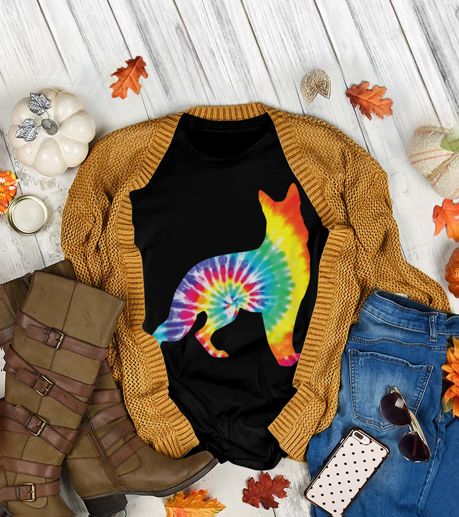 Tie Dye Hippie German Shepherd Puppy T-Shirt
