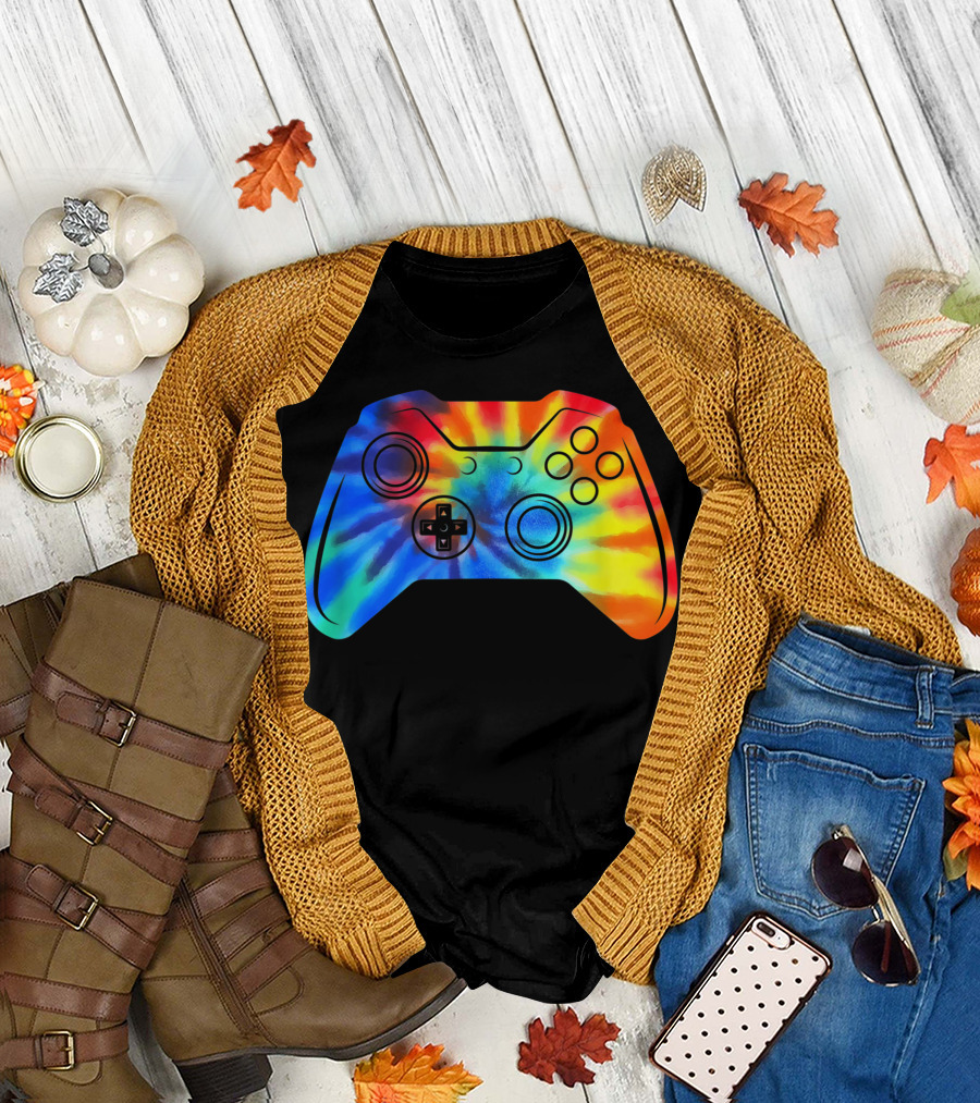 Tie Dye Video Game Controller Gamer Vibes T-Shirt