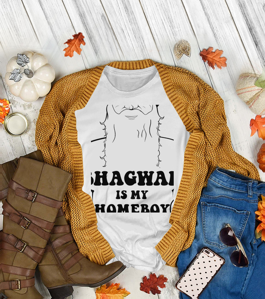 Bhagwan Is My Homeboy Beard Graphic Whitebaby Bluegraygreen T-Shirt
