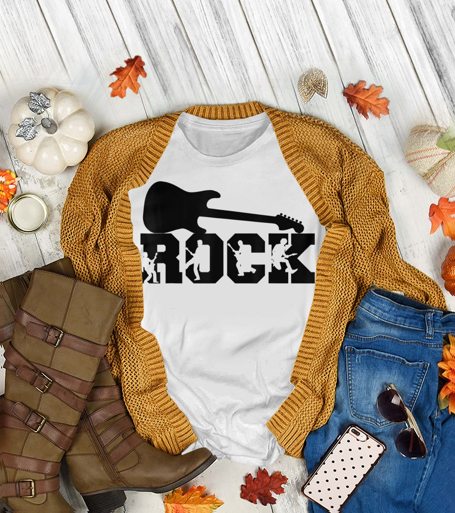 Rock And Roll Guitar Characters Rocking Out T-Shirt