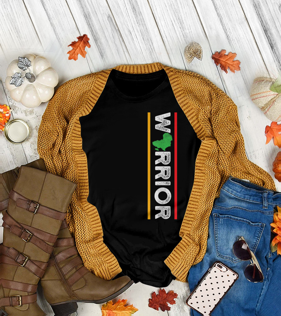 African Warrior Black History Awareness Month Map Symbol Colors T-Shirt