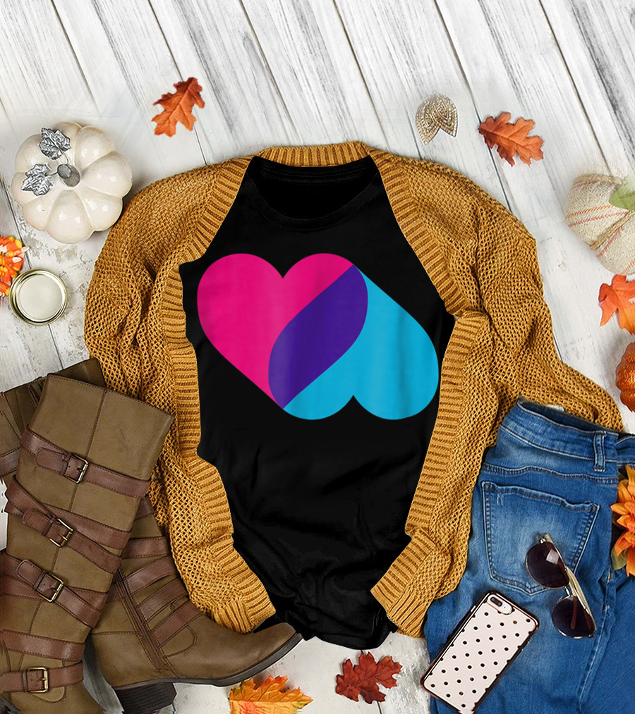Androgynous Pride Heart Androgyne Colorful T-Shirt