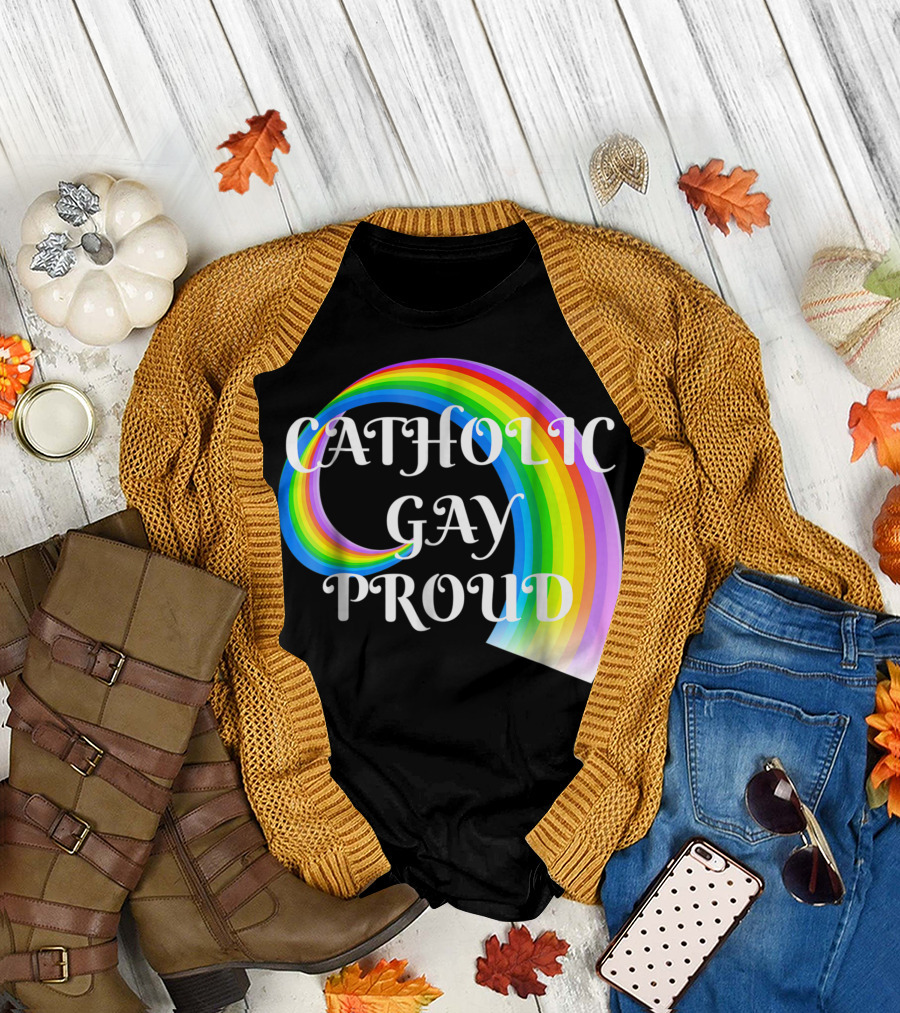 Catholic Gay Proud Rainbow T-Shirt