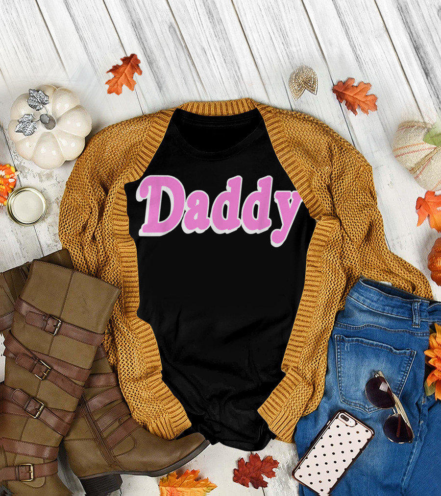 Daddy Pastel Aesthetic Black and Pink T-Shirt