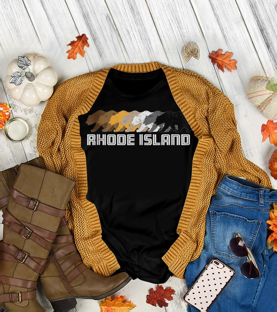 Rhode Island Pride Bear Gay Rainbow T-Shirt