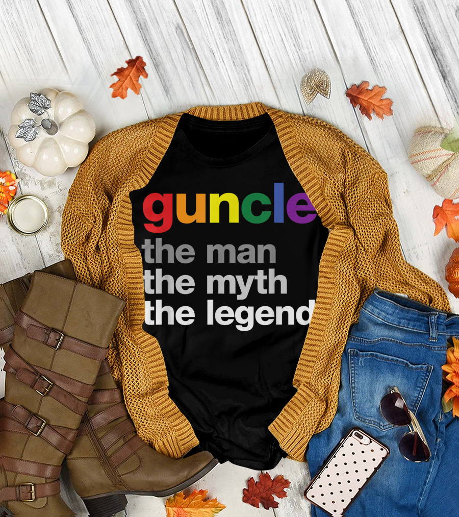 Guncle The Man The Myth The Legend Rainbow Uncle T-Shirt