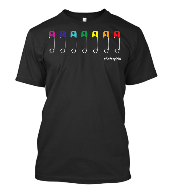 Rainbow Safety Pin Safetypin For Allies #SafetyPin T-Shirt