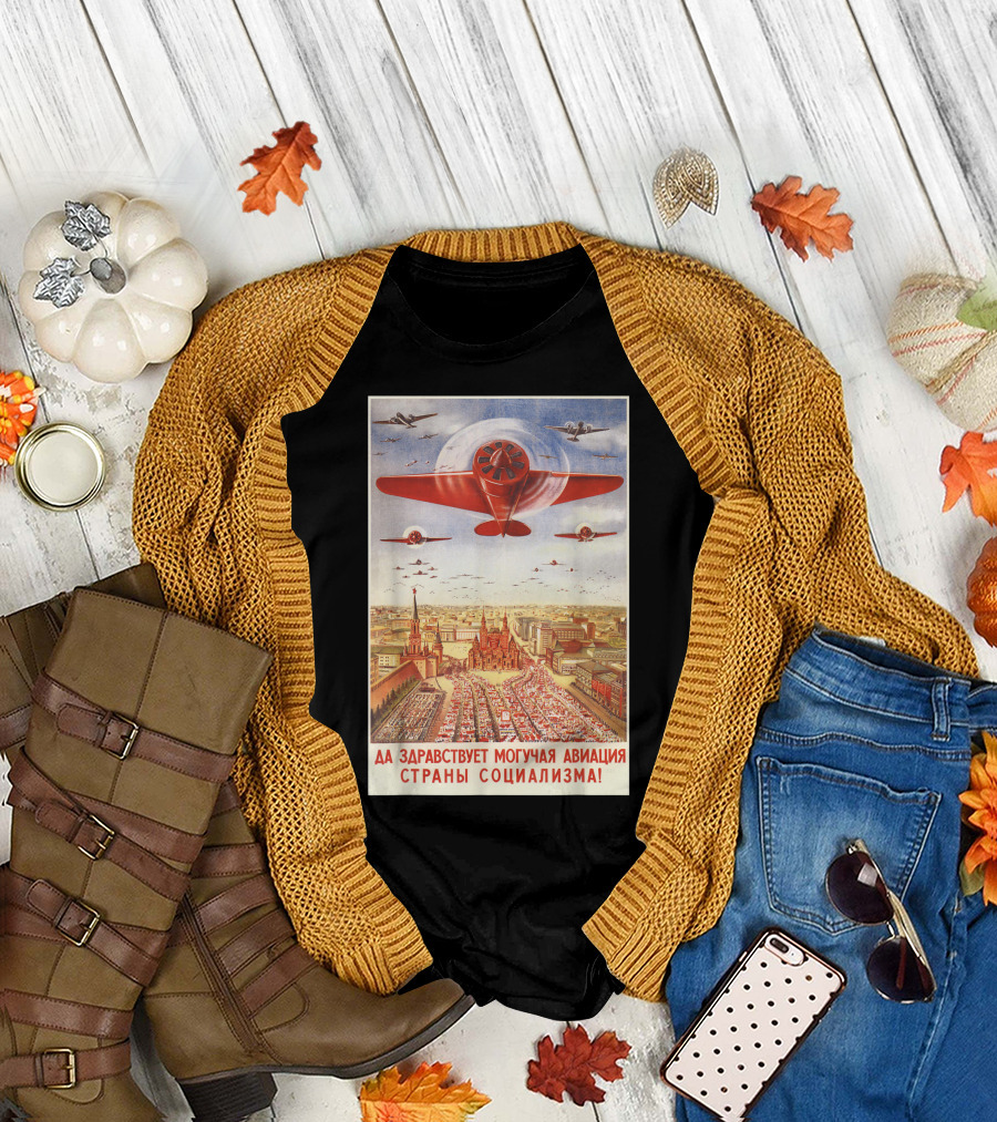 Red Army Vintage USSR Soviet Aviation T-Shirt