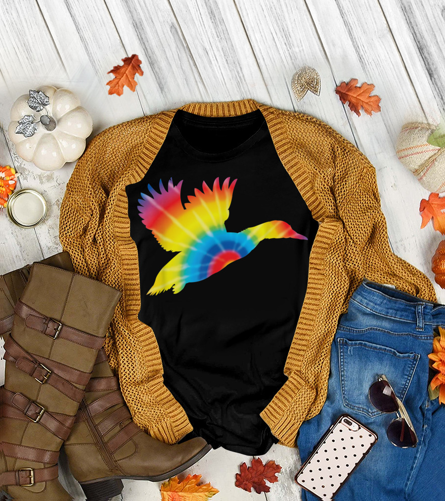 Tie Dye Mallard Rainbow Duck Bird T-Shirt