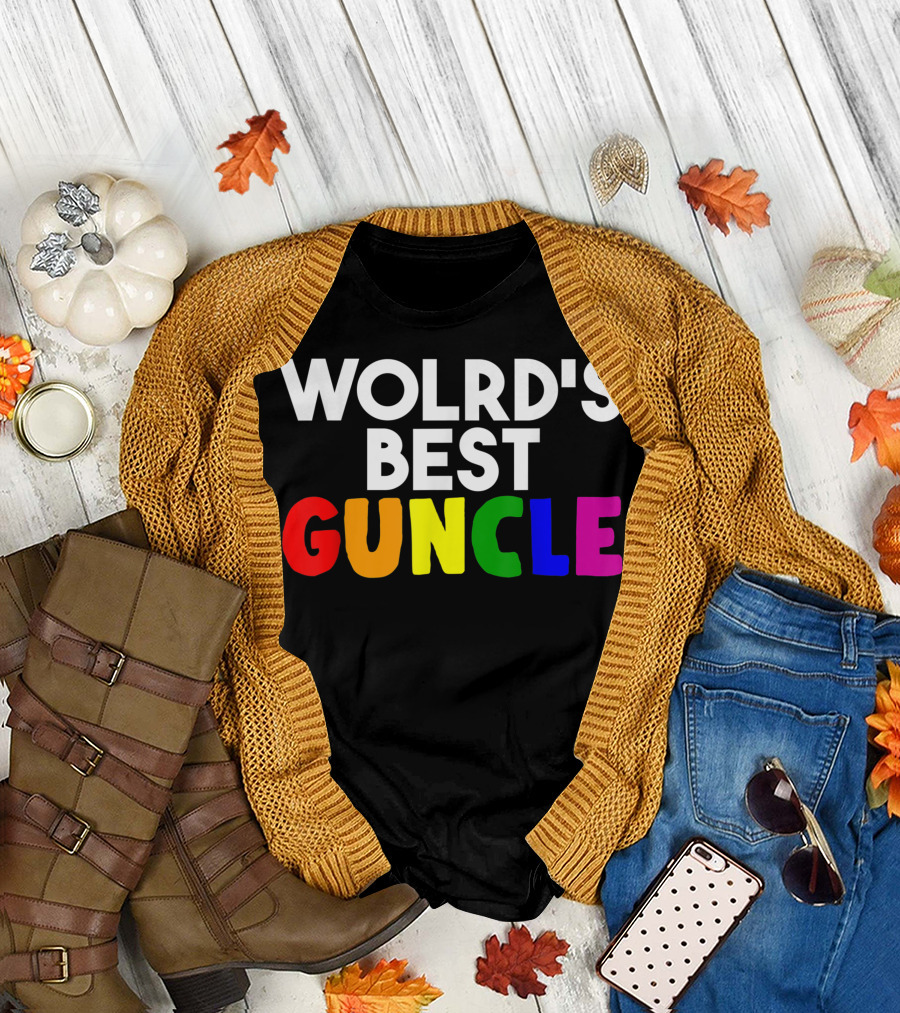 World's Best Guncle Gay Uncle Rainbow Lovers T-Shirt