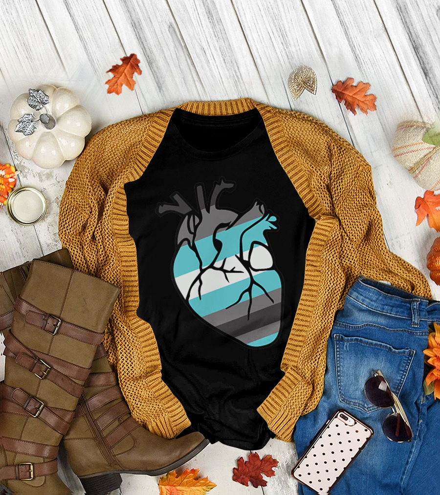 Demiboy Pride Anatomical Heart Stripes T-Shirt