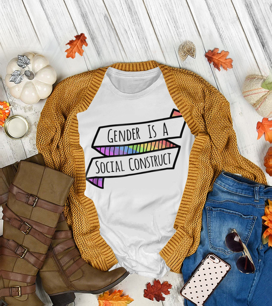 Gender Is A Social Construct Rainbow Banner T-Shirt