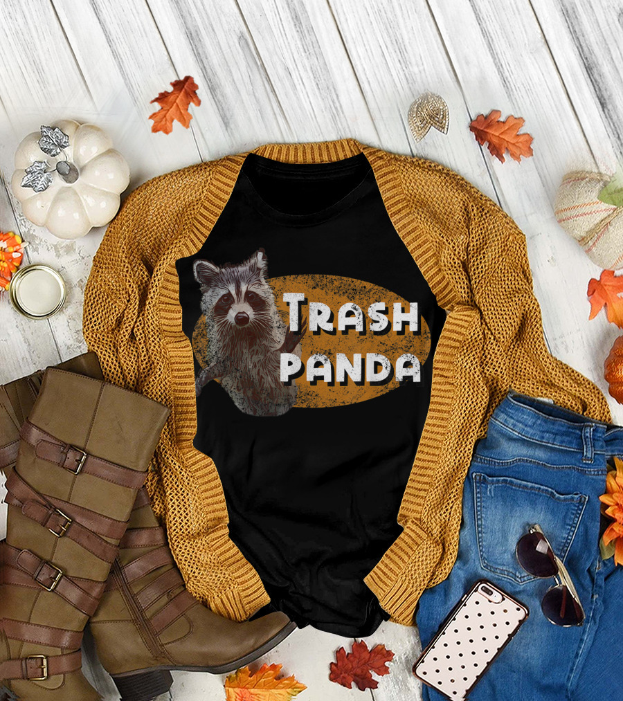Distressed Raccoon Trash Panda Vintage Look T-Shirt