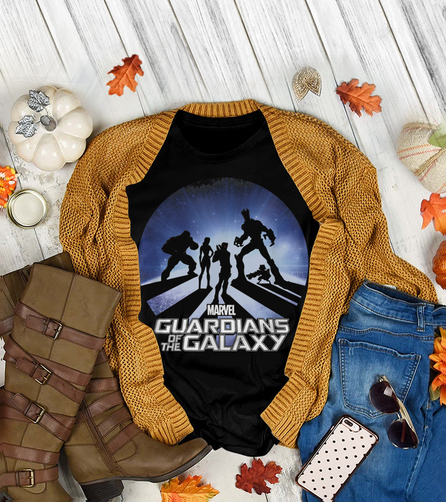 Marvel Guardians of the Galaxy Team Silhouette Cosmic Hero Lineup T-Shirt