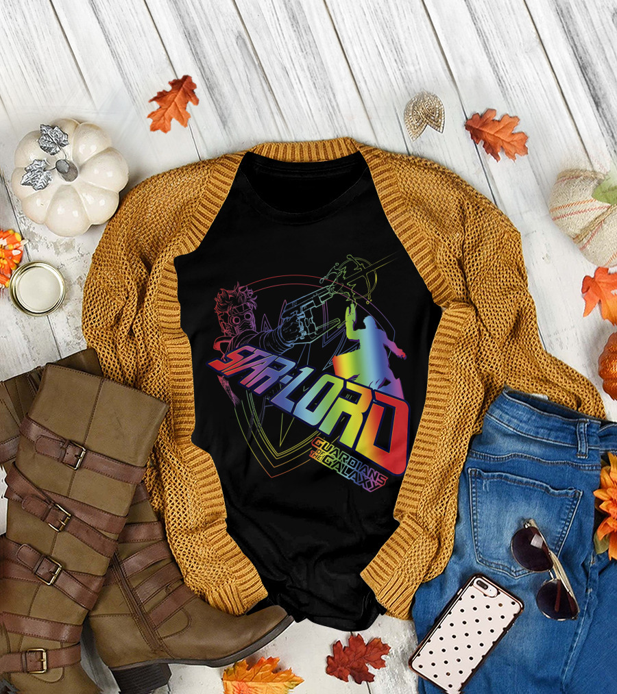 Star Lord Guardians Of The Galaxy Rainbow T-Shirt