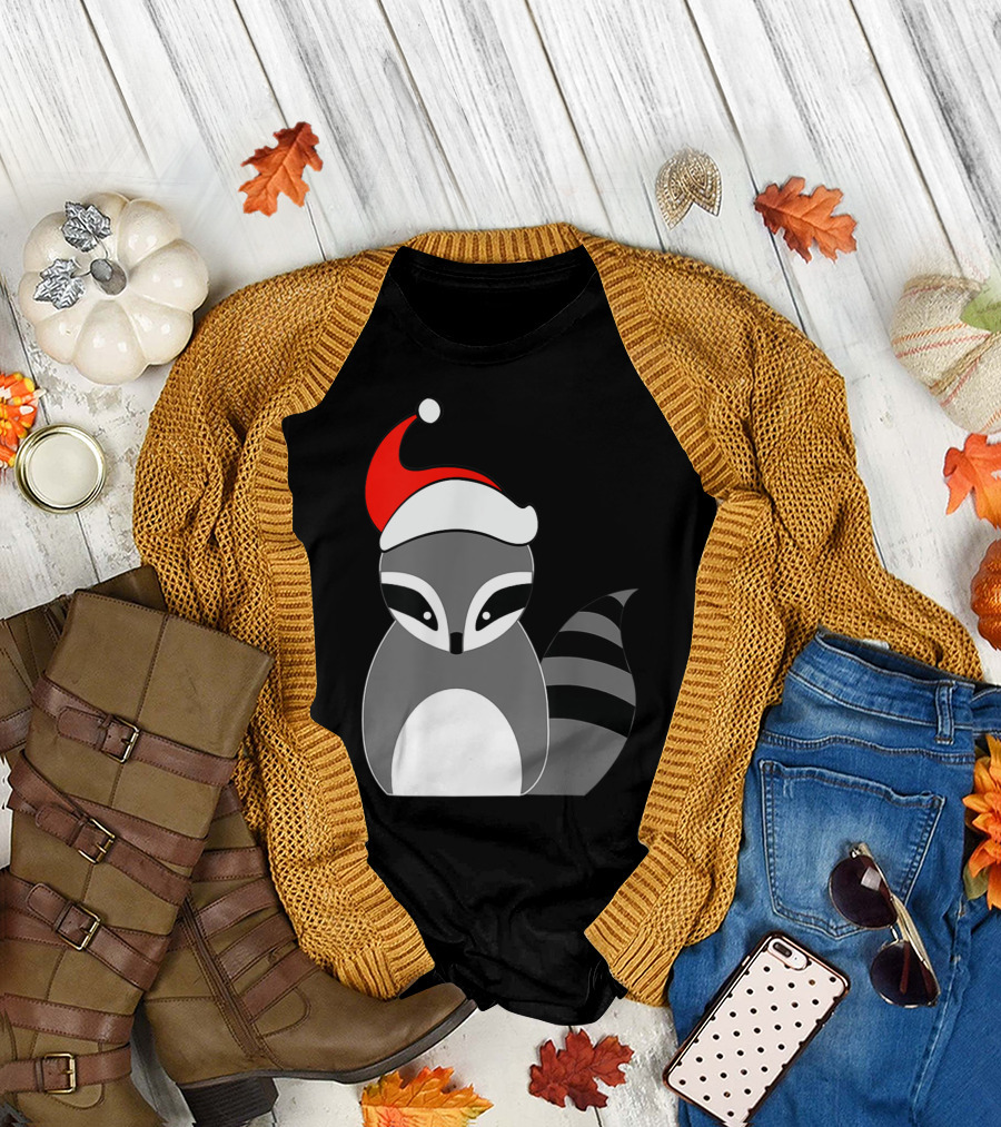 Raccoon Santa Christmas Coon T-Shirt