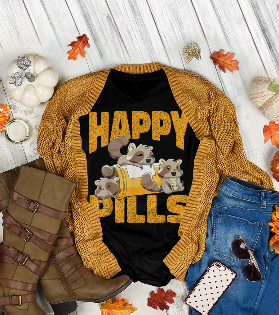 HAPPY PILLS Raccoons Raccoon T-Shirt