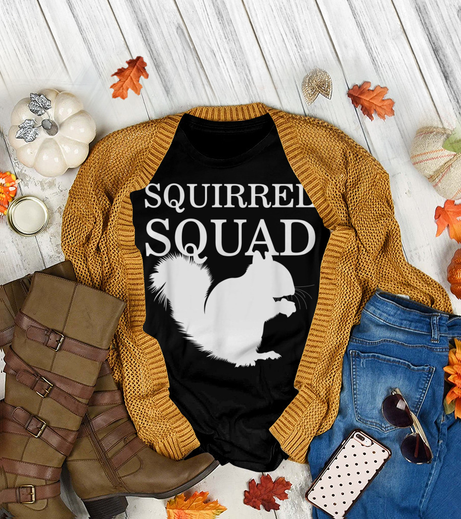 Squirrel Squad Mom Woodland Critter Animal Nuts Nature T-Shirt