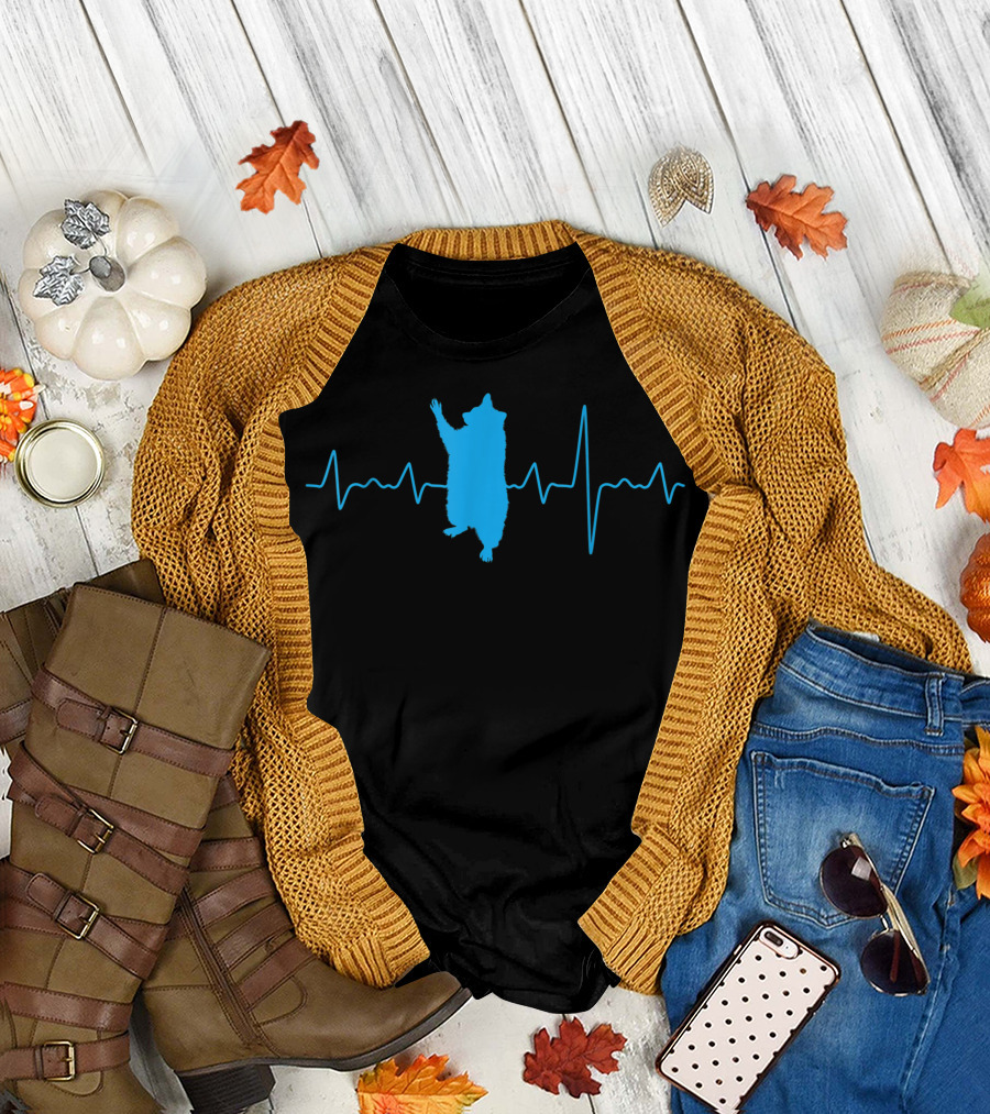 Trash Panda Heartbeat Raccoon Blue T-Shirt