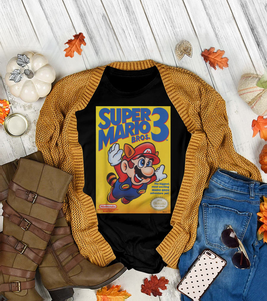 Super Mario Bros. 3 Flying Raccoon Mario Nintendo Entertainment System Adventure T-Shirt