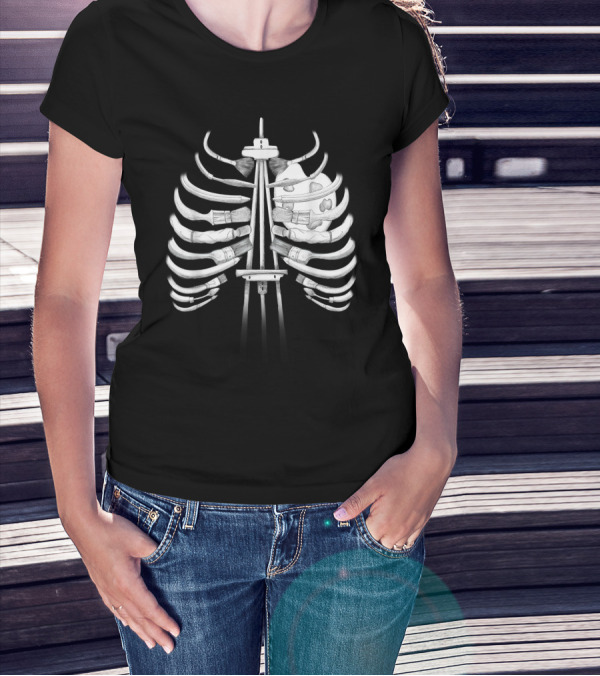 I Can Feel It In My Bones Brush Ribcage Skeleton T-Shirt