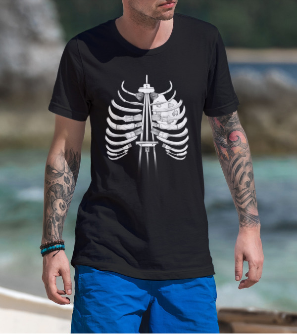 I Can Feel It In My Bones Brush Ribcage Skeleton T-Shirt