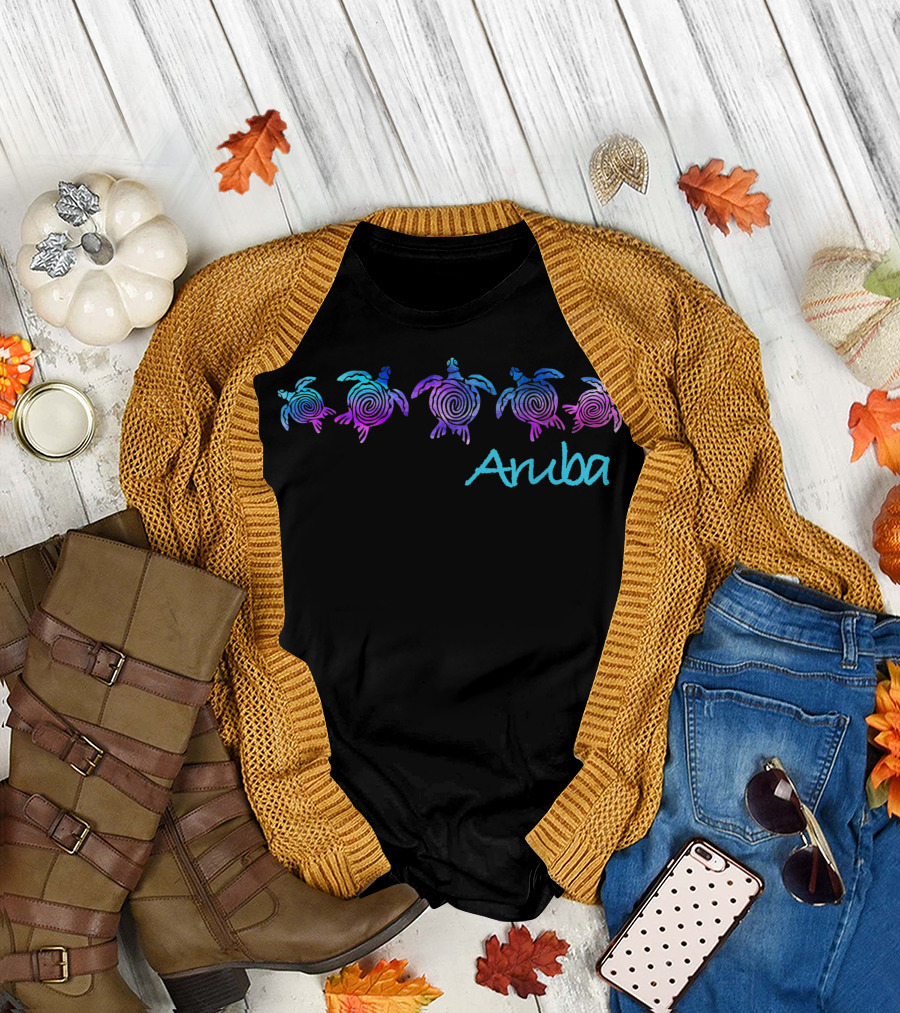Aruba Spiral Tribal Turtle T-Shirt