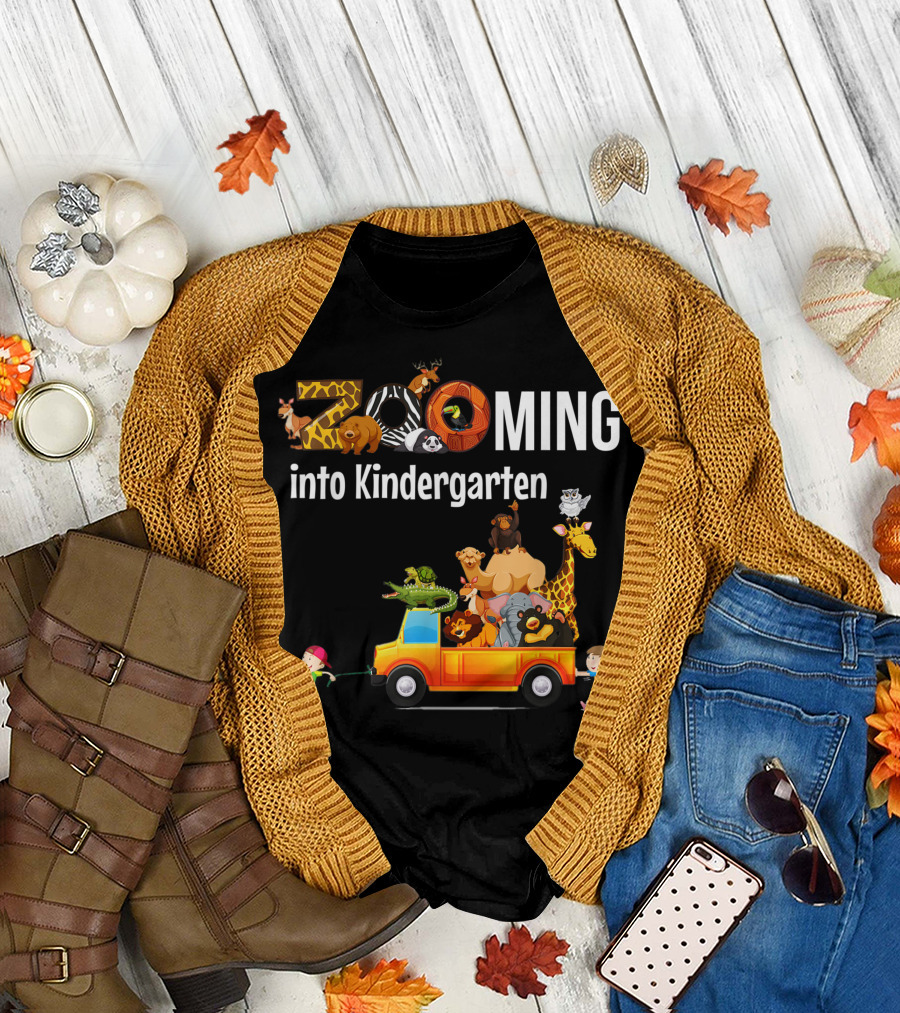 ZOOming Into Kindergarten Back To School Zoo Adventure T-Shirt