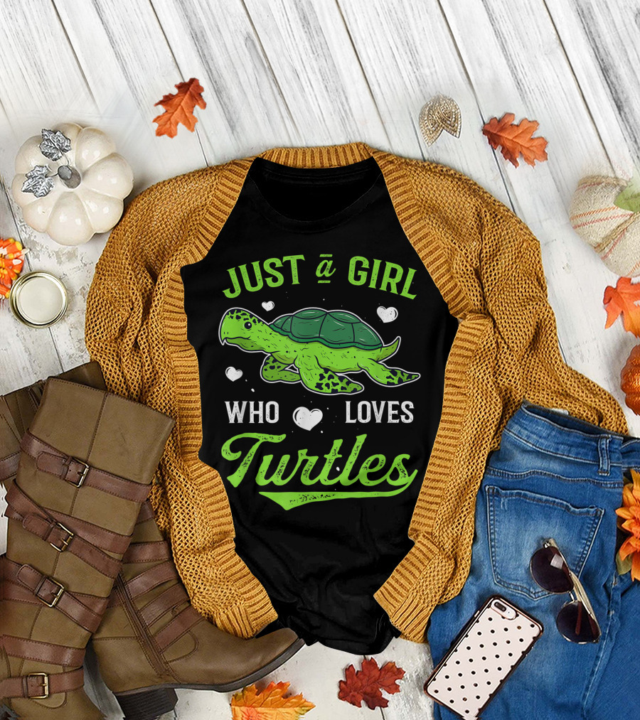 Just A Girl Who Loves Turtles Cute Sea Turtle Lover T-Shirt