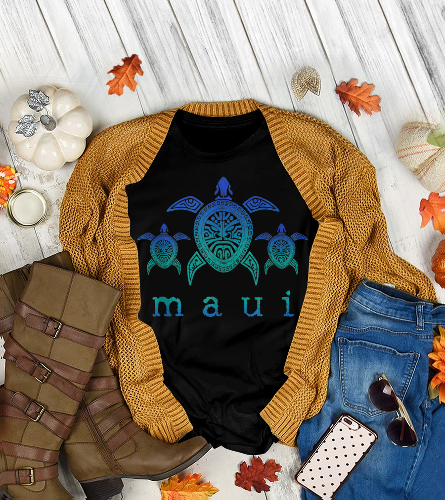 Maui Hawaii Sea Turtles Tribal Scuba Diving Souvenir H3 T-Shirt